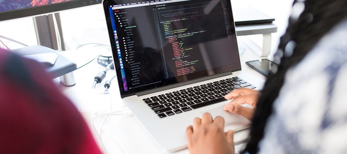 Developer reviewing code