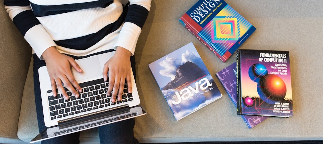 Programmer at laptop